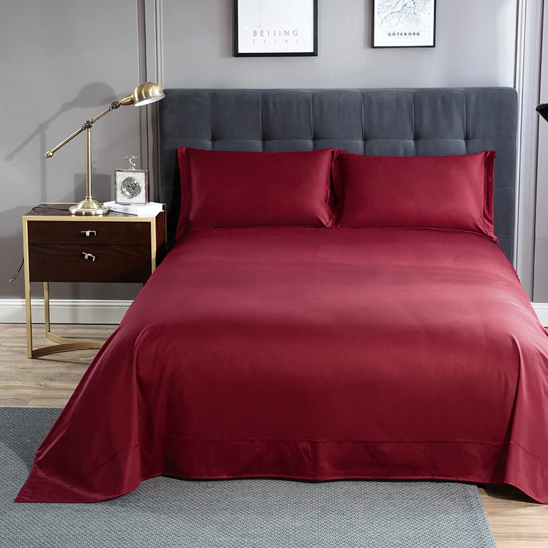 Solid Color Embroidery Egyptian Cotton 600TC Bed Sheets Sheet Bedsheet Pillow Covers Flat For Children Adults #sw | Дом и сад