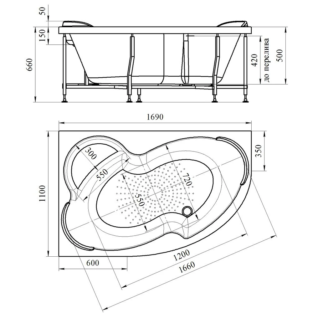 Ванна радомир ванесса размеры