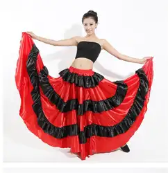 360 градусов испанская коррида живота платье с широкой юбкой для танцев длинные юбки фламенко красный фламенко платья для девочек