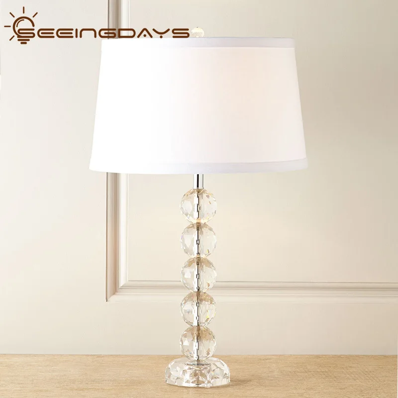 

SeeingDays Crystal Table Lamp For Bedroom Bedside Lamp Luxury Simple Modern Warm Decorative Remote Control Table Lamp