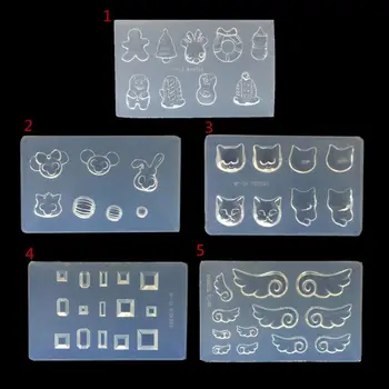 

DIY Nail Art Silicone Mold 3D Cat Rabbit Wing Square Resin Mold Jewelry Tools