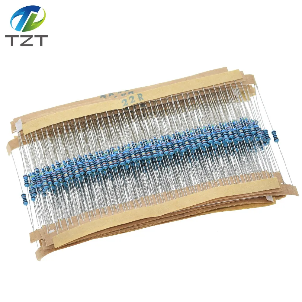Metal Film Resistors 600PCS/LOT 1/4W Metal Film Resistor Kit 1% Assorted 10-1M Ohm 30 Values each 20 pcs metal film resistor metal film resistors