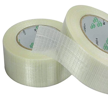 

Mesh fiber tape Filament Strapping Tape 50M Tear Resistance Transparent Reinforced Fiberglass Tape waterproof adhesive tape