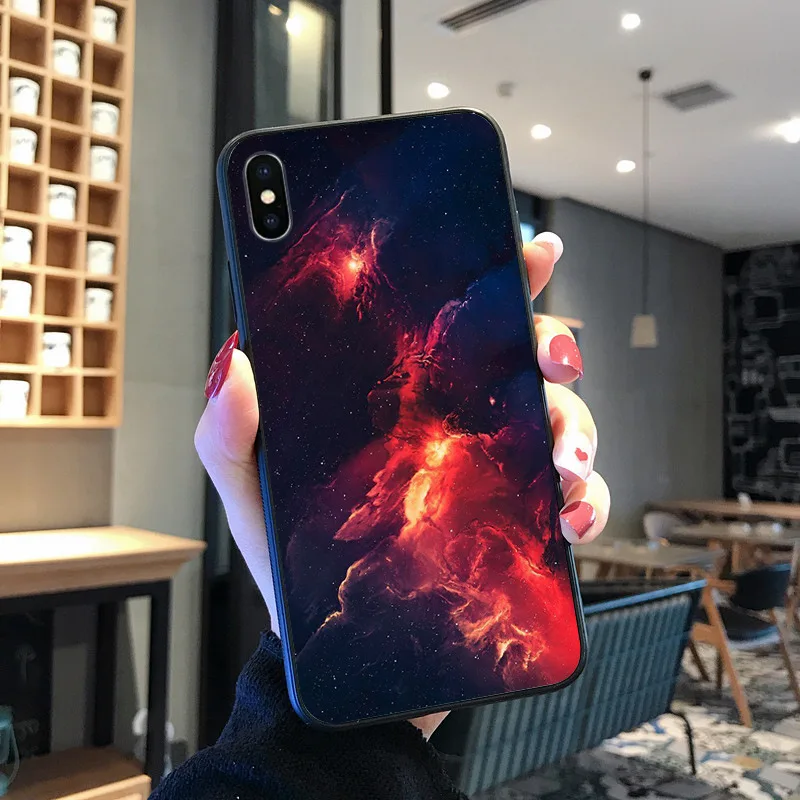 Menakjubkan Ruang Warna Silikon Lembut TPU Ponsel Cover UNTUK iPhone 8 7 6 6S Plus X XS MAX 5 5S SE XR 11 11pro Promax Ponsel