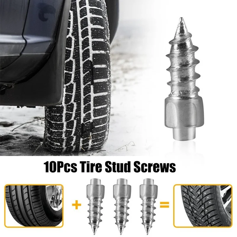 Snow Tire Stud Screws Anti-Slip Nails Winter Car Motorcycle Bike Tyre Shoes Sole Anti-ice Spikes Cleats 12mm