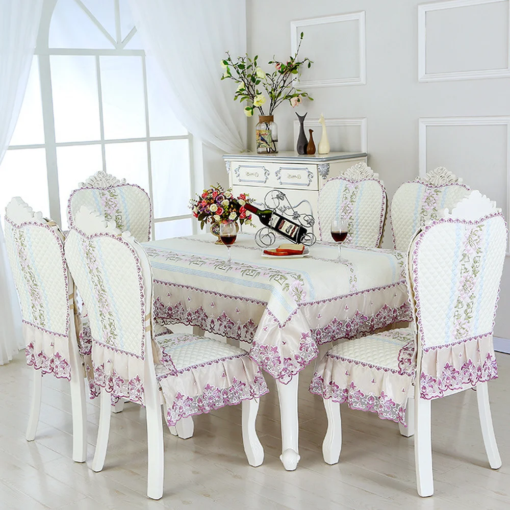 Modern simplicity white table cloth chair cover high quality Christmas Embroidered dining cushion backrest | Дом и сад