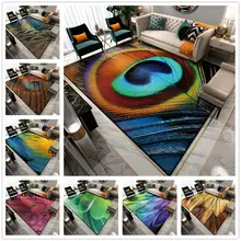 Полиэстер Домашний большой размер ковер Павлин перо печать 3D Животные мех коврики с узором для гостиной спальни области ковер Dropshopping