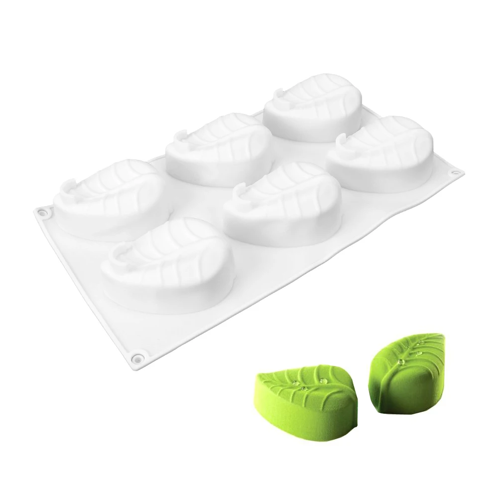 Silicone Mold 3D Leaf Shape 6 Cavity DIY Handmade Soap Molds Tools Making Supplies