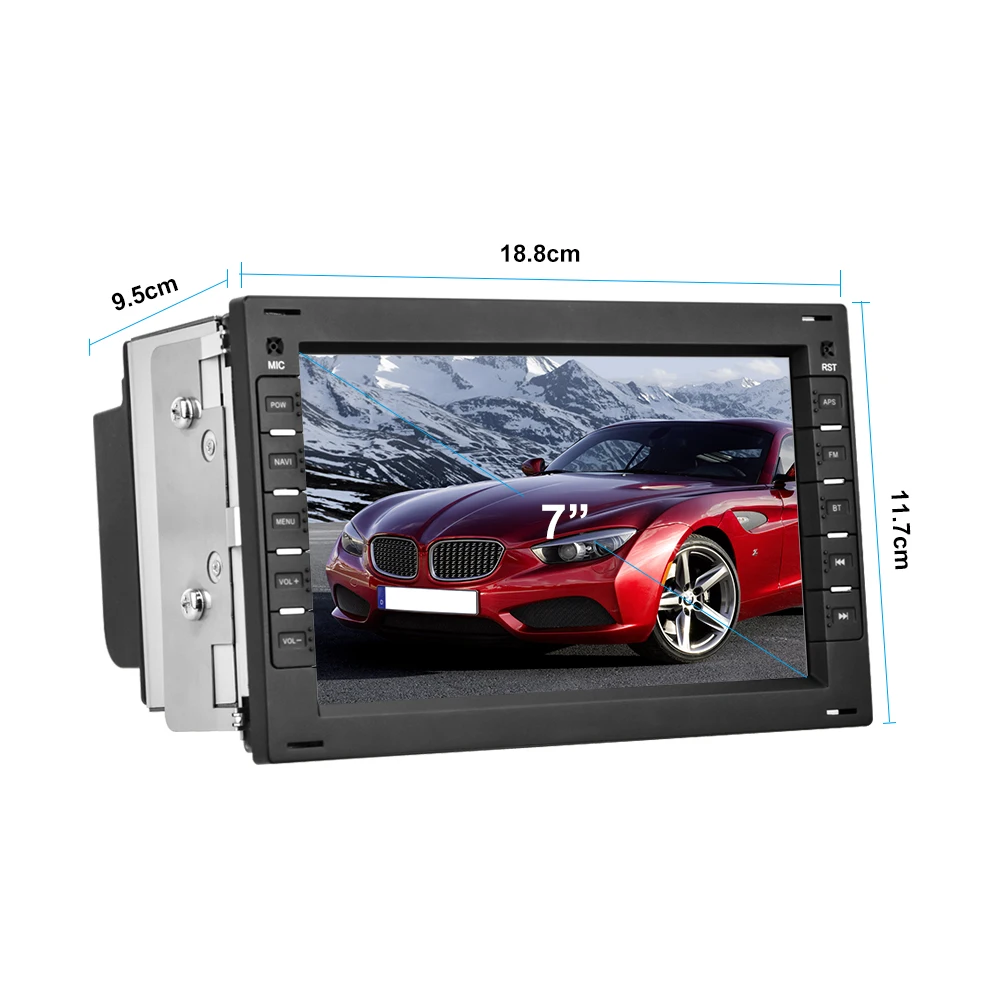 US $115.06 Podofo 2 Din Android 81 Car Multimedia Player 7 Touch Screen 2din GPS Mirror Link WIFI Car Radio Audio Bluetooth For VW