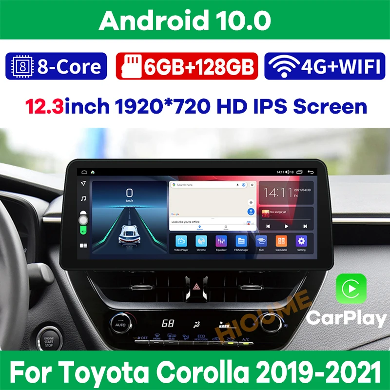 Автомобильный мультимедийный плеер 12 3 дюймов Android 10 радио GPS-навигация для Toyota