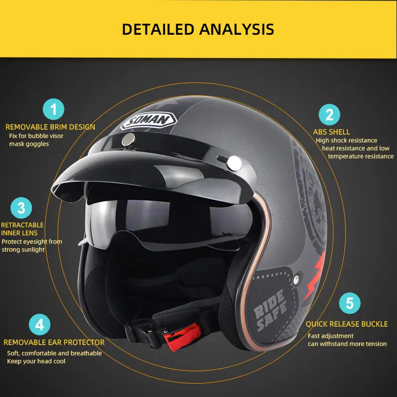 Motorcycle Helmets Woman Caschi Moto Omologati Ride Cafe Racer Retro  Vintage Casco Safety Open Face Electric Scooter Helmets|Helmets| -  AliExpress