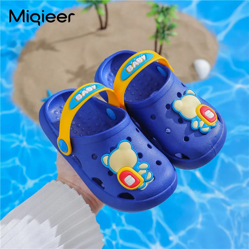 Kids Clogs Baby Mules Boys Girls Sandals Cartoon Flat Garden Shoes Beach Slippers Shower Flip Flop For Toddler Zuecos