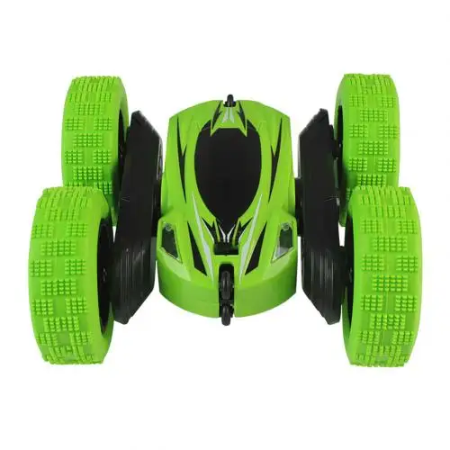 4WD 2,4G RC высокоскоростной 360 градусов флип спин гоночный трюк автомобиль с светодиодный детская игрушка - Цвет: Зеленый