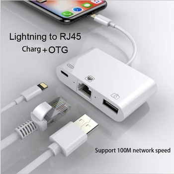 

Three in one network card Apple mobile phone iPad 100M network card Apple Gigabit wired network card