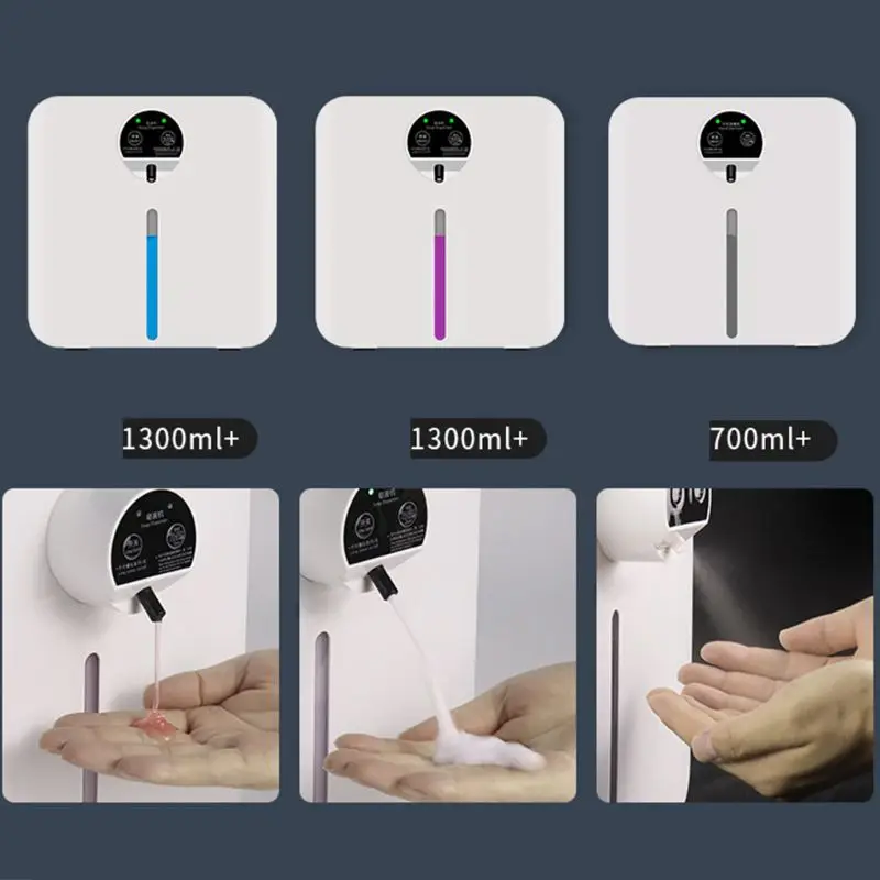 

Wall-Mounted Automatic Induction Soap Dispenser Hand Sanitizer Box Sensor 1300ML Large Capacity