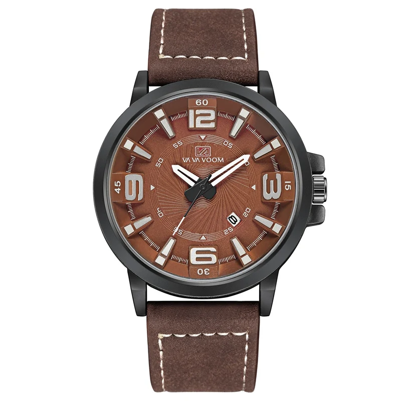 

Calendar Men's watches Thick Pointer QuartzWatch Men Qutdoors Business Waterproof Man Watch Fashion Watches For Men Leather Band