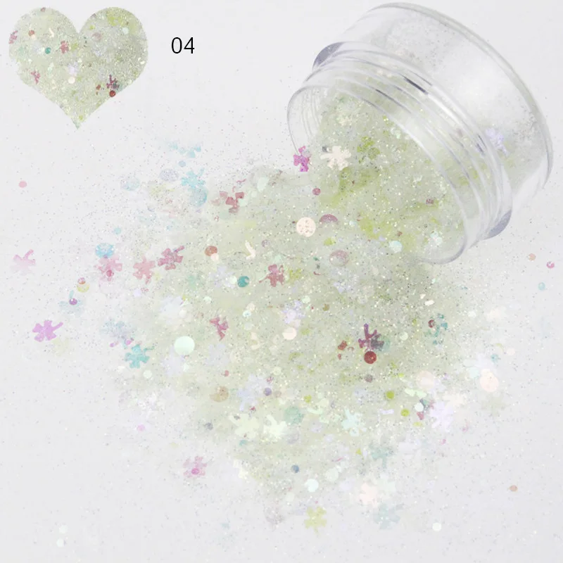 Nail decorations 1Box round and star shape glitter powder sequins colorful flakes 3D DIY for nail art