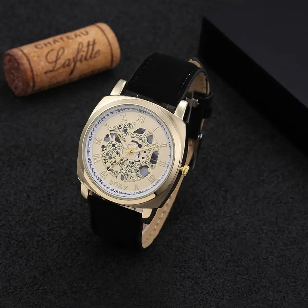 

New Top Luxury Watch Men Brand Men's Watches Band Analog Display Quartz Watch Men Casual Business Leather Strap Watches