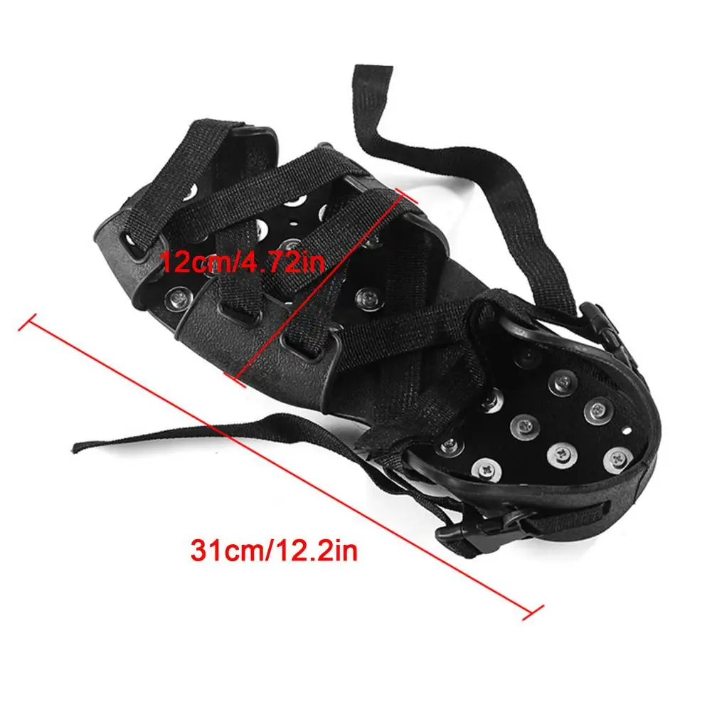 Paire 32 crampons anti-glace ajustables spikes hiver pêche neige couvre-chaussures non-dérapants crampons
