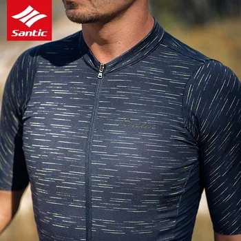 

Santic Mens Cycling Jerseys Fit Comfortable Sun-protective Road Bike MTB Top Jersey Spring Autumn Couples Jerseys
