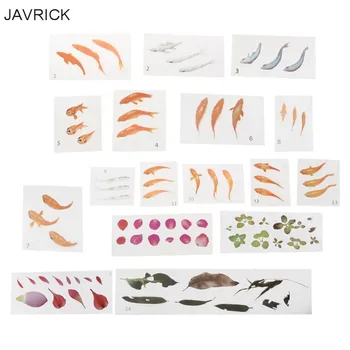 

17Pcs Vivid Goldfish Clear Fish Flower Petal Leaves Film Sticker Resin Art Craft