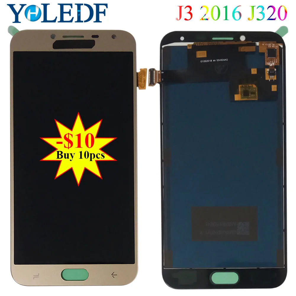ЖК-дисплей с дигитайзером сенсорного экрана в сборе для Samsung Galaxy J3 2016 J320 J320A J320F J320M