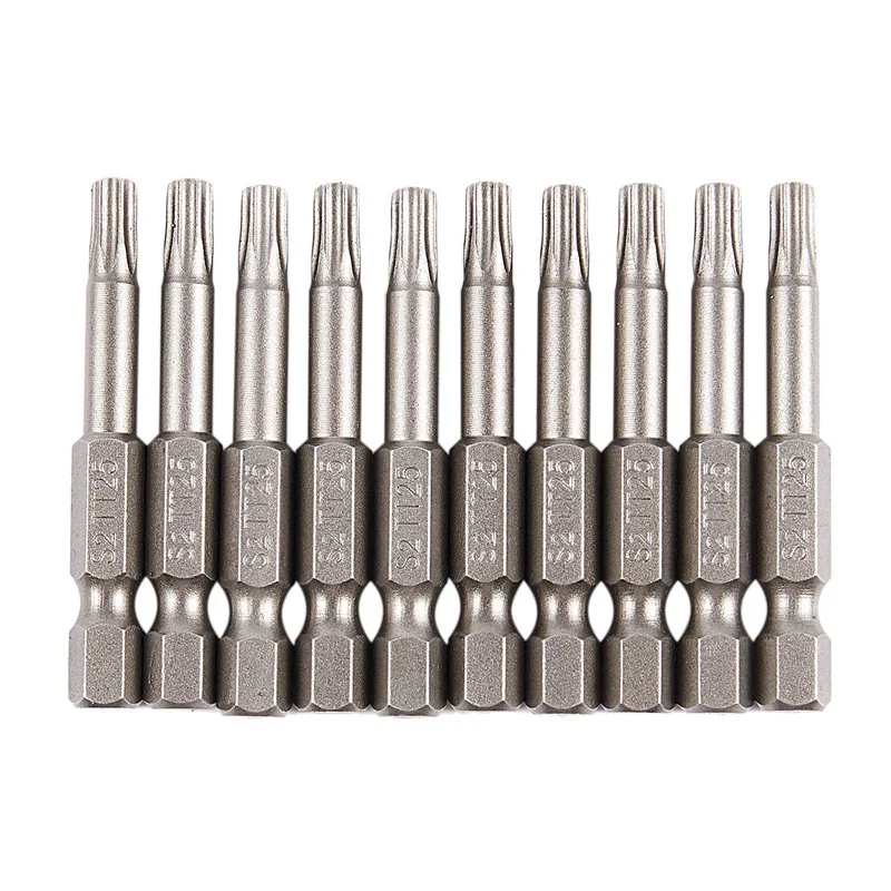 

10 Pcs Magnetic 1/4" x 50mm Torx Point T25 Security Screwdriver Bits