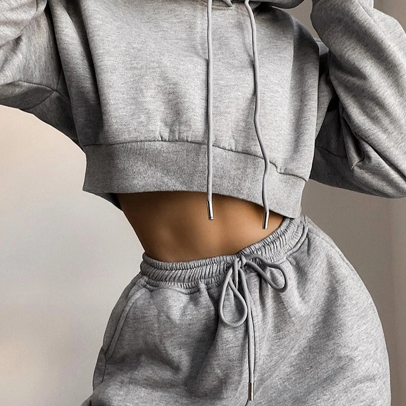 Women's Casual Loose Large Size Hooded Many Colors Long-Sleeve Tracksuit Hoodie Sweatshirt Sets - Image 4