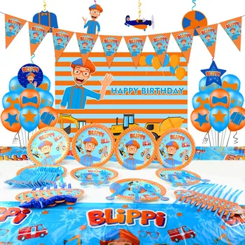 

Blippi Toy Party Accessories Scientific Cognitive English Teacher Birthday Decorations