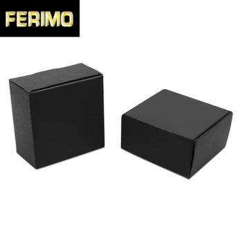 

50Pcs Black Kraft Paper Party Crafts Packaging Box Chocolate Candy Carton Packing Box Small Gifts Papercard Package Box 2 Styles