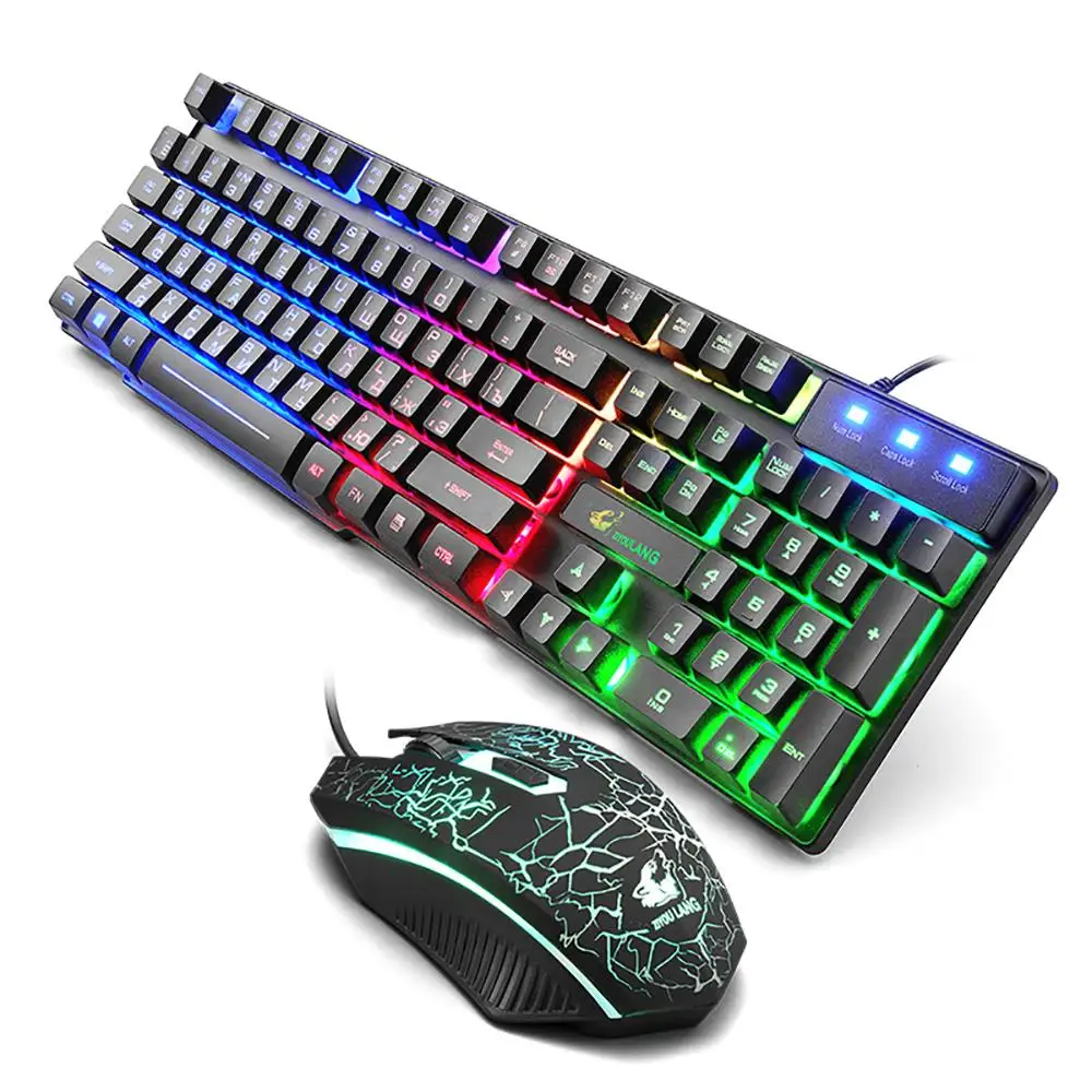 VicTsing XR992 Gaming Keyboard And Mouse Set Rainbow Backlight USB Ergonomic For PC Laptop Gamer Games Mouses And Keyboards Kit (10)