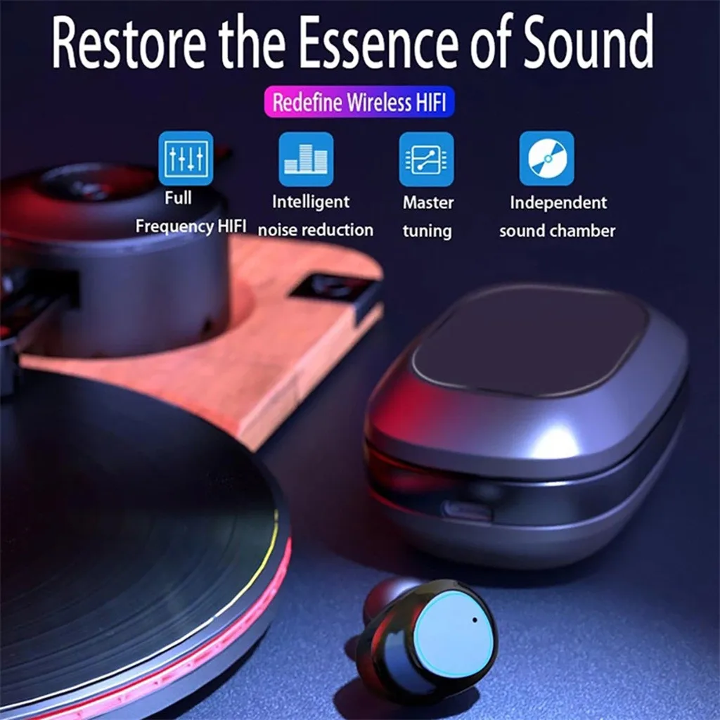 Tws наушники-вкладыши Bluetooth Беспроводные водонепроницаемые стерео наушники Спортивная гарнитура