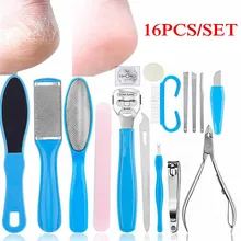 

16 in 1 Professional Foot Care Kit Pedicure Tools Set Stainless Steel Foot Rasp Foot Dead Skin Remover Clean Toenail Care Kit