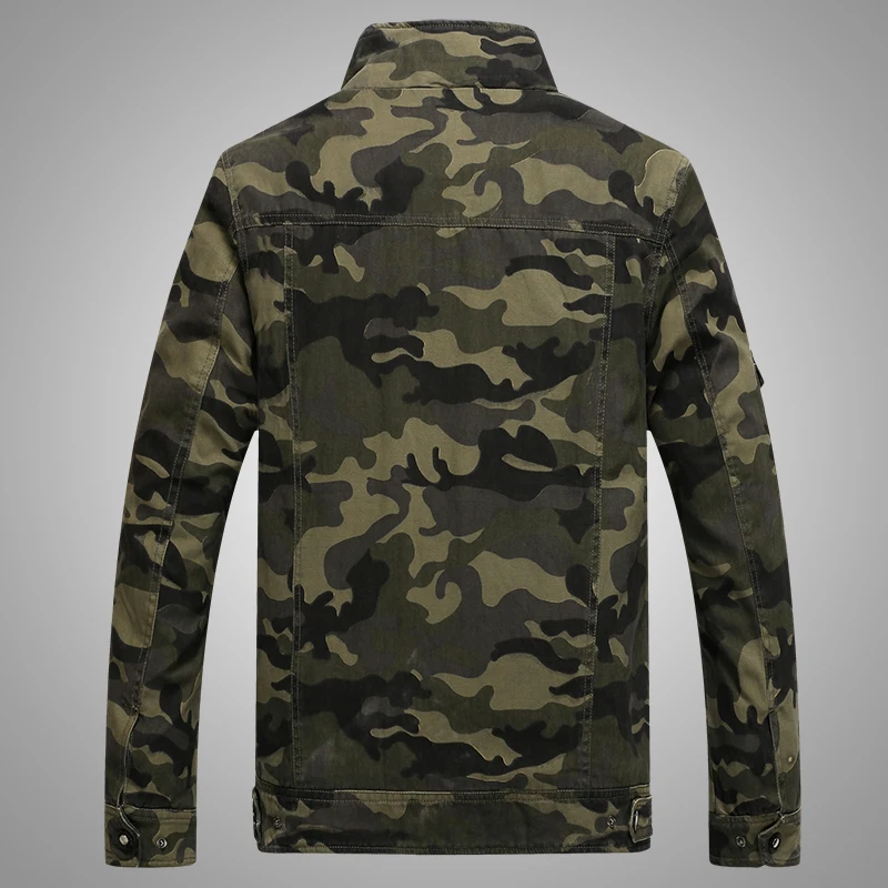 Весна-осень Камуфляжный военный пиджак для мужчин Slim Fit Хлопок Мужской Камуфляж Армейское пальто мода Masculino открытый плюс размер