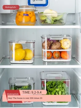 

Refrigerator Food Storage Containers with Lids Kitchen Storage Seal Tank Plastic Separate Vegetable Fruit Preservation Fresh Box