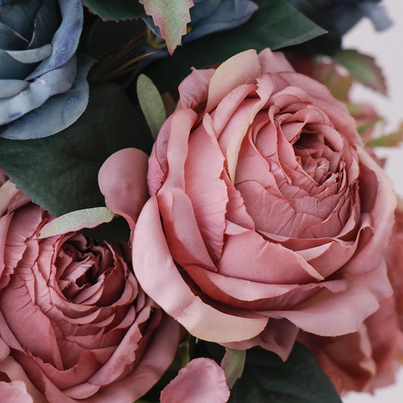 Искусственные розы шелковые цветы для домашнего свадебного стола украшения оптом Искусственные цветы Букет Поддельные розы
