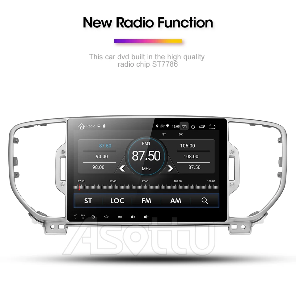 Flash Deal Asottu CKX59060 IPS android 9.0 PX30  car dvd player for KIA sportage 2016 2017 KX5 gps navigation 1 din car stereo 8