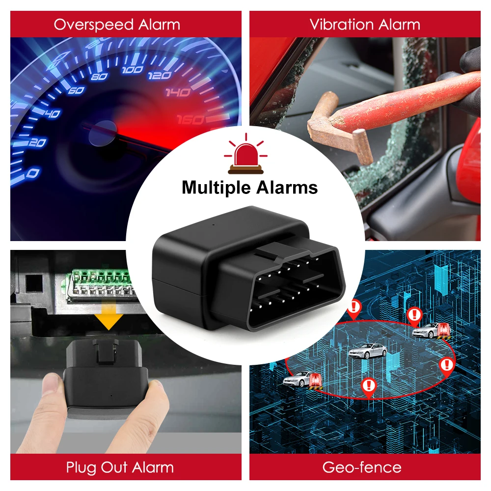 GPS Tracker Car Mini OBD OBDII Micodus MV33 Voice Monitor Free APP Overspeed Alert Geofence Vibrate Alarm