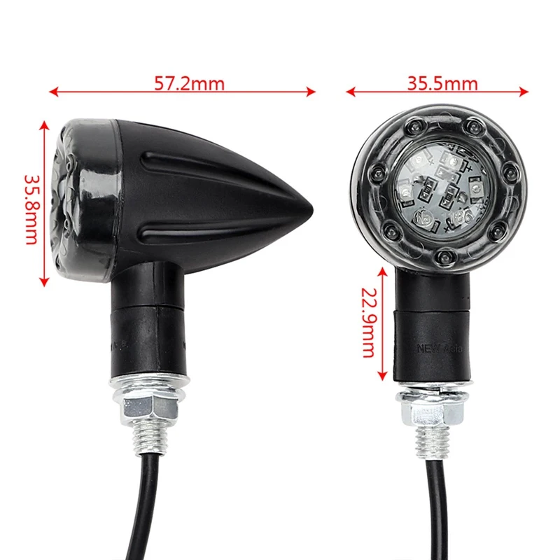 Universal 4Pcs 12V 3000k Motorcycle 13 LED Bullet Brake Running Turn Signal Tail Light For Racer Rear Fog Warning Lamp Auto