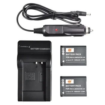 

DSTE 2PCS D-LI88/DB-L80 Camera Battery with US Plug Charger Kit for Pentax Optio W90 H90 P70 P80 WS80