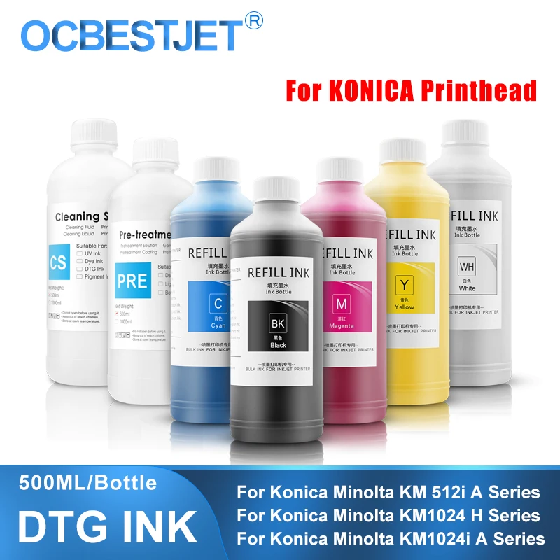 

Текстильные пигментные чернила для Konica Minolta KM 512i KM512 KM1024 KM1024i, 500 мл/бутылка