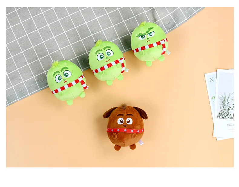 

20pcs/Lot Grinch Plush Toys Stole keychain pendants Christmas Max Dog Plush Doll Toy Soft Stuffed Toys for Children Kids Gifts