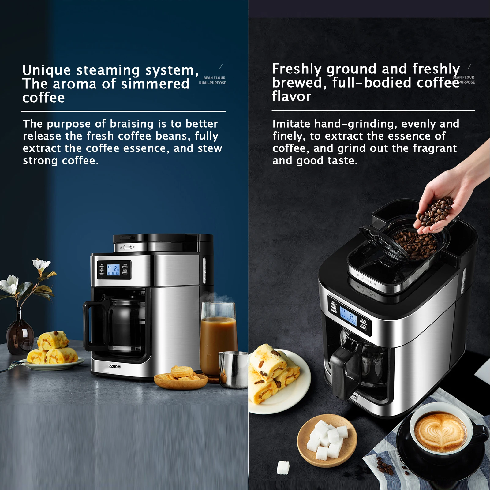 Coffee Machine, Gourmia 15-Bar Espresso Maker with Powerful Frothing Wand  with 1.2L Removable Water Reservoir