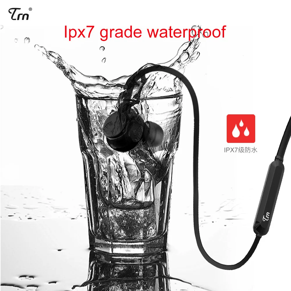 TRN AS10 Беспроводные Bluetooth 4 1 наушники CSR8645 чип IPX7 водонепроницаемый Спорт Бег HiFi