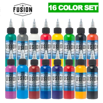 

16 Pieces/batch - Fusion Tattoo Ink Set Permanent Make-up Tattoo Pigment Kit Cosmetic Body Paint Tattoo Ink Supply