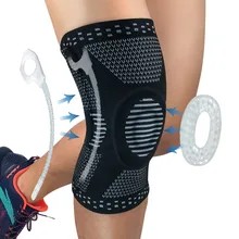 Professional Meniscus Tear Arthritis Sports Patella Knee Brace Compression Sleeve Elastic Knee Wraps with Gel Spring Support