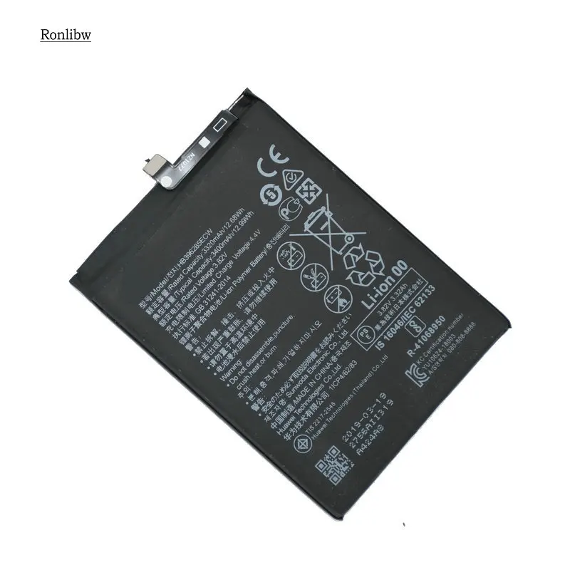 Сменный аккумулятор Ronlibw 3400 мач HB396285ECW для Huawei P20 Honor 10 Smart (2019) Enjoy 9S с функцией