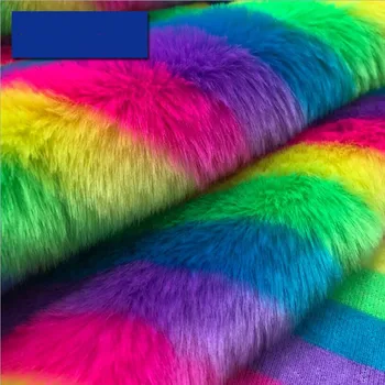 

Winter Plush Fabric Rainbow Color Warm Fabric For DIY Home Textile Clothes Toy Crafts Sewing Artificial Fur Fabric 100cm*160cm