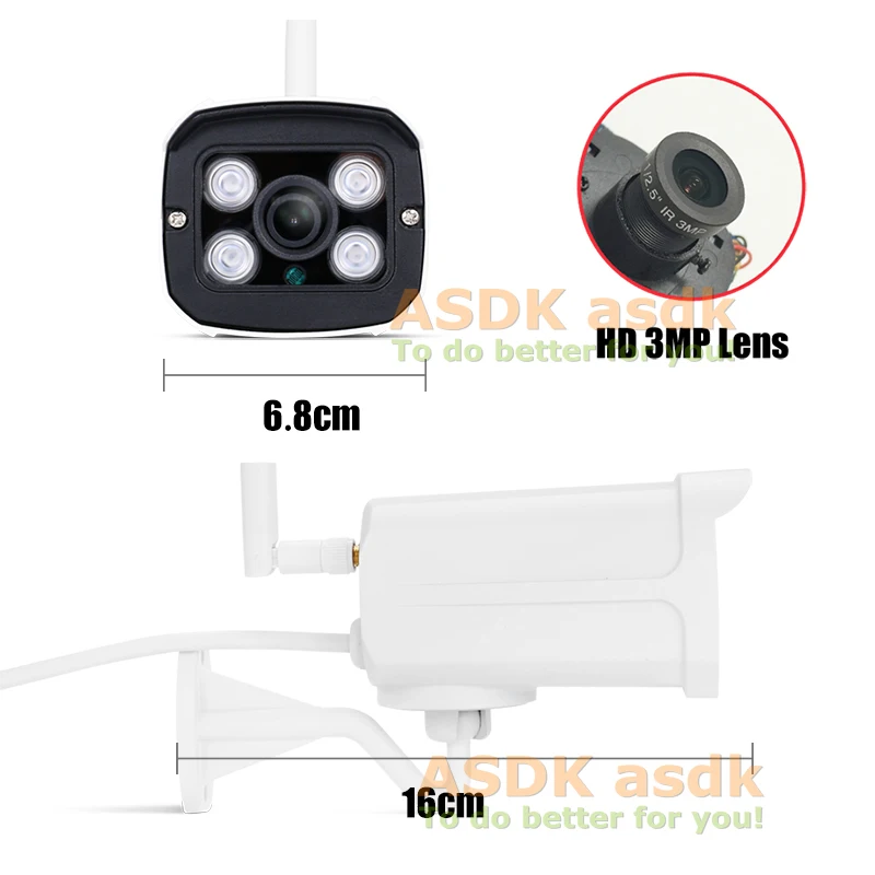 H.265 Wi Fi 3MP / 1080P наружная ip камера 4 ряда светодиодный ночное видение