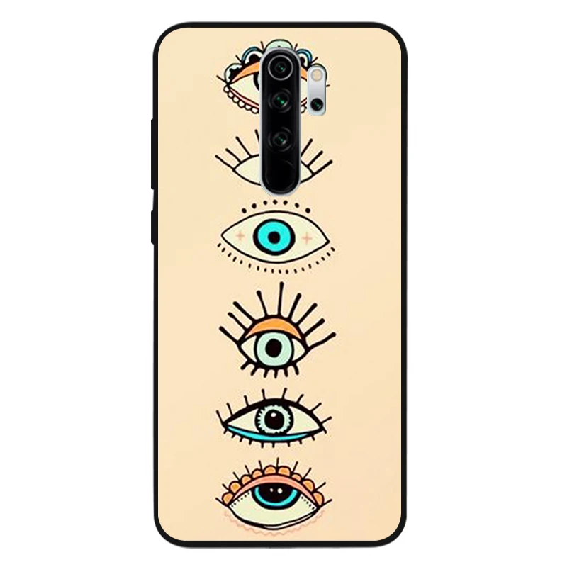 Evil Eye Illustrations black Phone Case For Xiaomi Redmi note 9 8 7 6 5 4 Pro S for redmi 4A 4X 5 Plus 5A 7A Cover xiaomi leather case chain